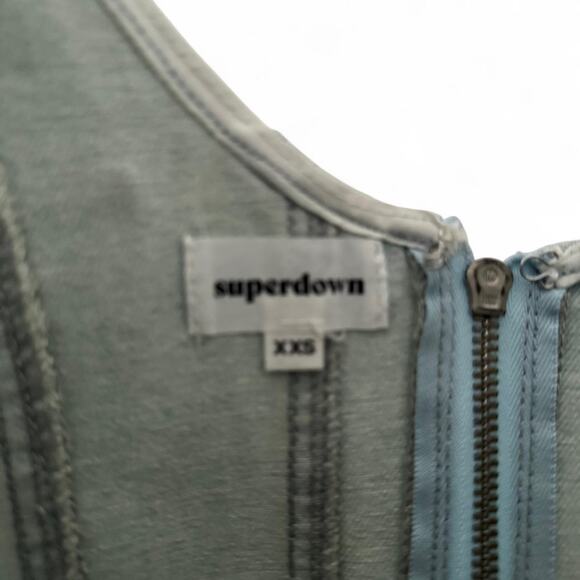 Superdown denim corset with rhinestones - Picture 4 of 5